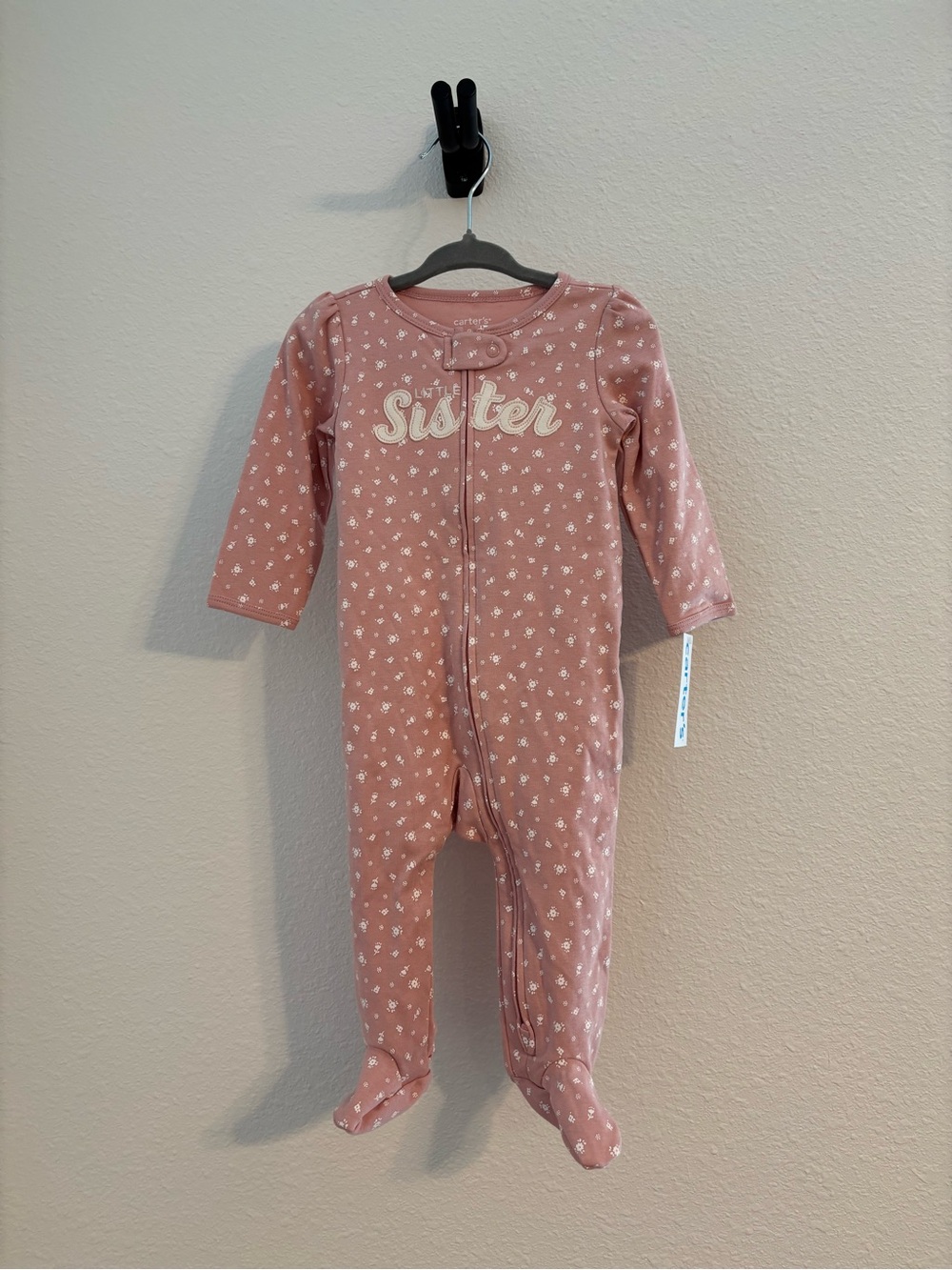 Carter's Dusty Pink Little Sister two way zipper sleeper 9 months, new with tags